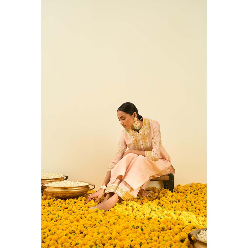 Sheetal Batra Pink Kurta with Palazzo (Set of 2)