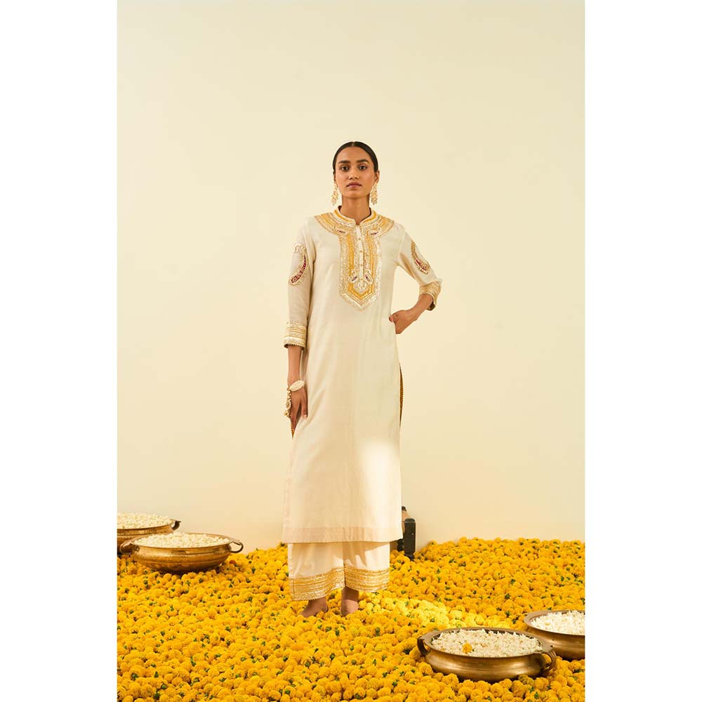 Sheetal Batra Ivory Kurta with Palazzo (Set of 2)