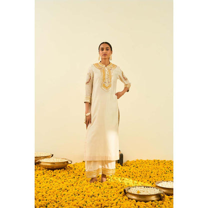 Sheetal Batra Ivory Kurta with Palazzo (Set of 2)