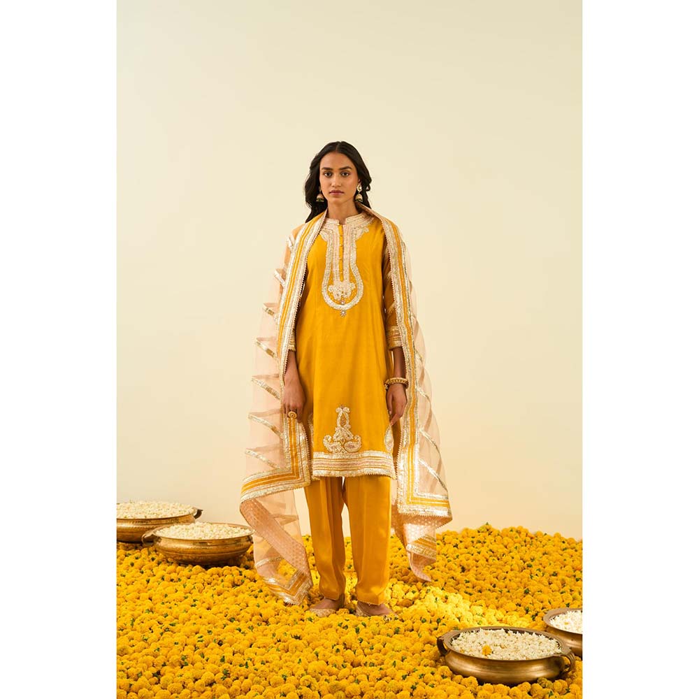 Sheetal Batra Yellow Short Kurta with Salwar and Dupatta (Set of 3)