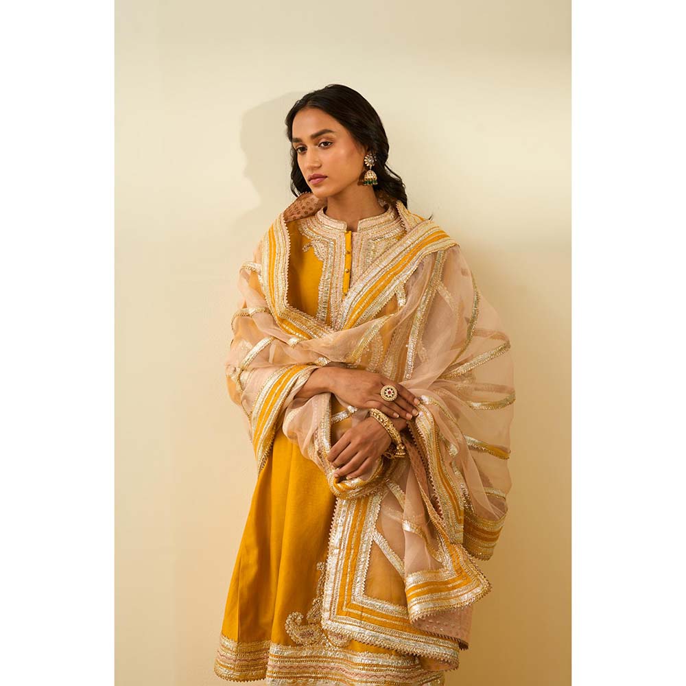 Sheetal Batra Yellow Short Kurta with Salwar and Dupatta (Set of 3)