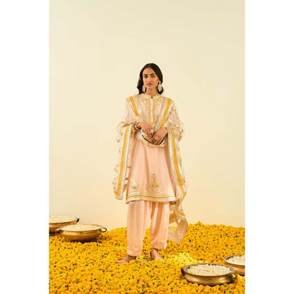 Sheetal Batra Pink Short Kurta with Salwar and Dupatta (Set of 3)