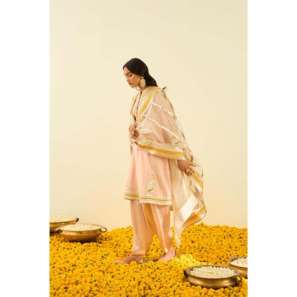 Sheetal Batra Pink Short Kurta with Salwar and Dupatta (Set of 3)