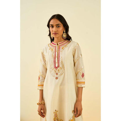 Sheetal Batra Ivory Short Kurta with Salwar and Dupatta (Set of 3)