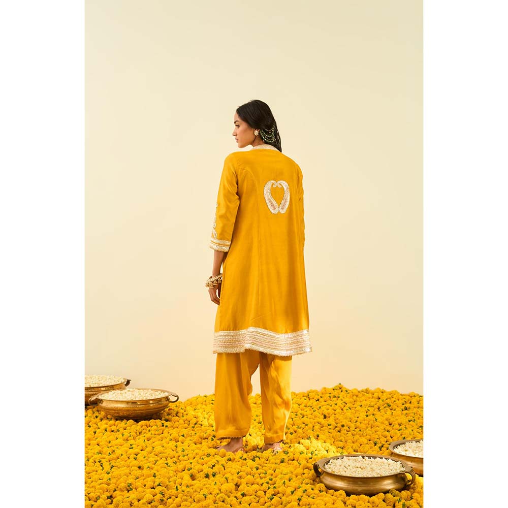 Sheetal Batra Yellow Short Kurta with Salwar and Dupatta (Set of 3)