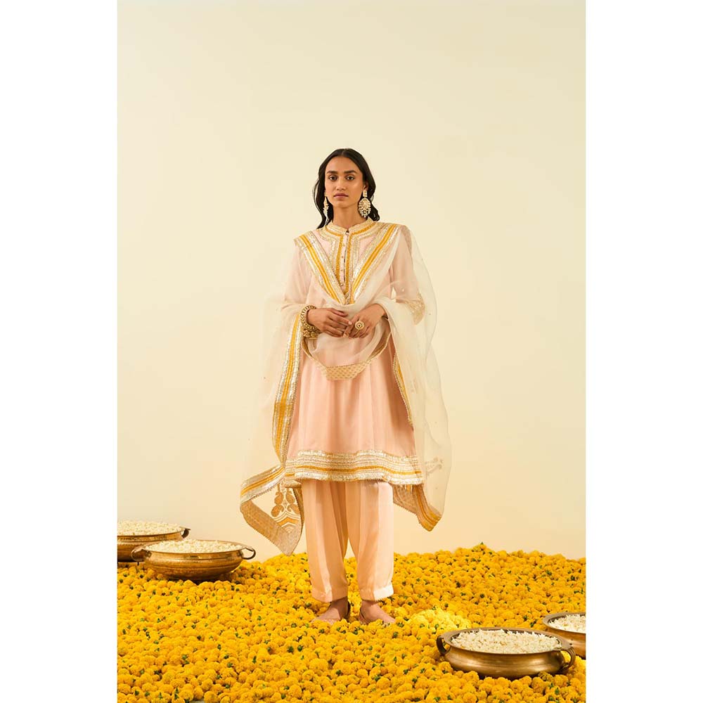 Sheetal Batra Pink Short Kurta with Salwar and Dupatta (Set of 3)