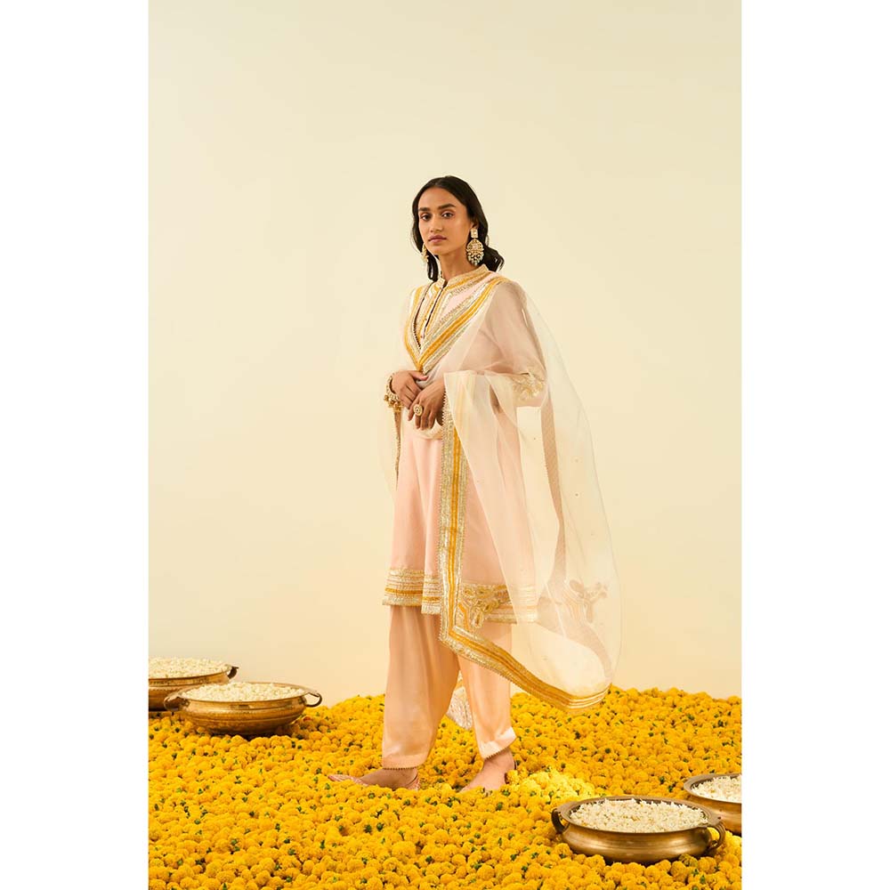 Sheetal Batra Pink Short Kurta with Salwar and Dupatta (Set of 3)