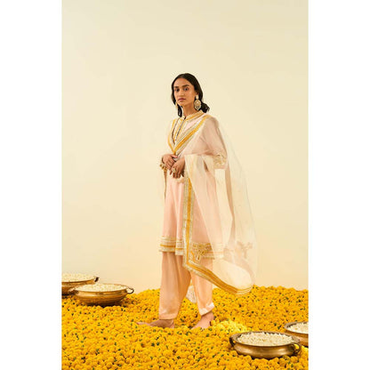 Sheetal Batra Pink Short Kurta with Salwar and Dupatta (Set of 3)