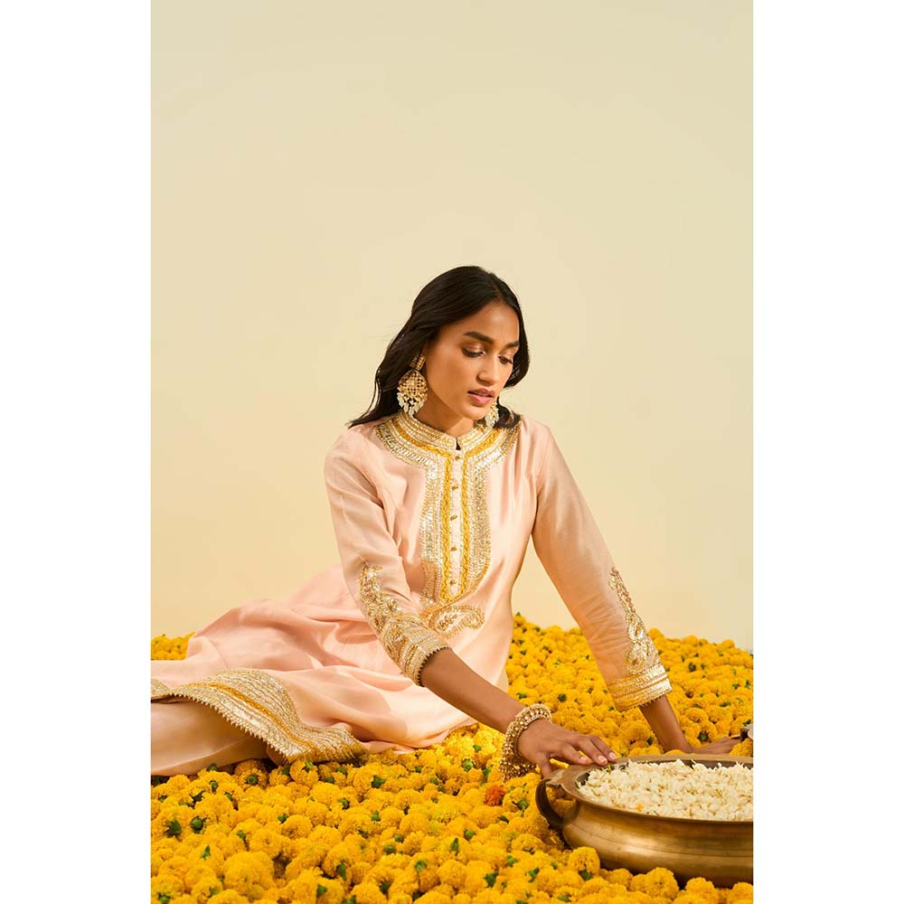 Sheetal Batra Pink Short Kurta with Salwar and Dupatta (Set of 3)