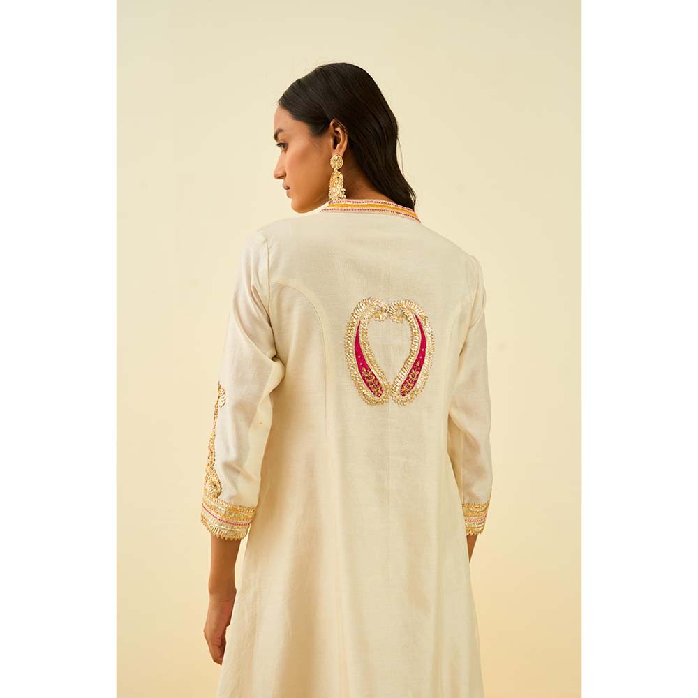 Sheetal Batra Ivory Short Kurta with Salwar and Dupatta (Set of 3)
