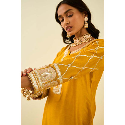 Sheetal Batra Yellow Kurta with Sharara and Dupatta (Set of 3)