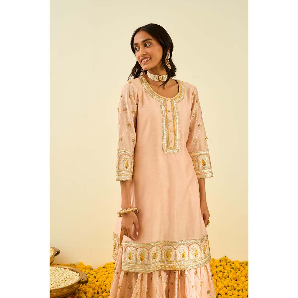 Sheetal Batra Pink Kurta with Sharara and Dupatta (Set of 3)