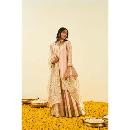 Sheetal Batra Pink Kurta with Sharara and Dupatta (Set of 3)