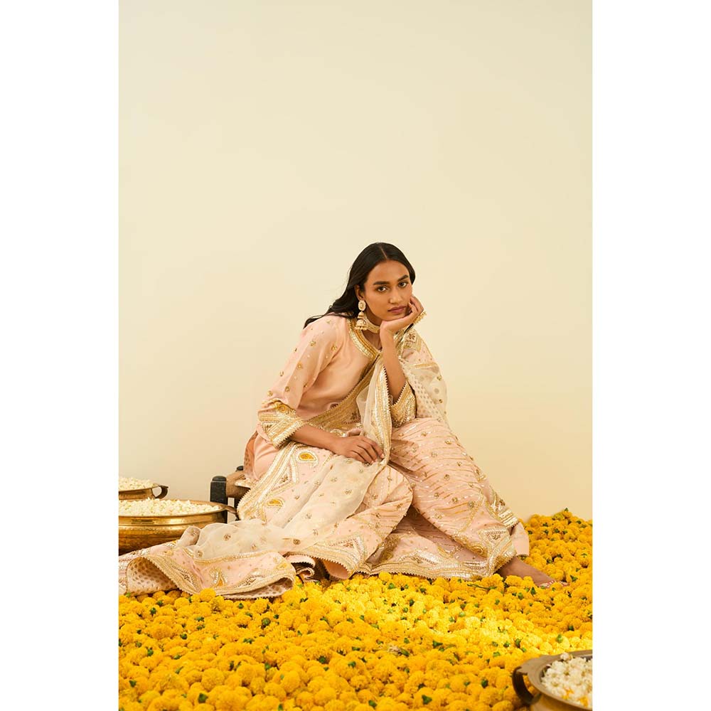 Sheetal Batra Pink Kurta with Sharara and Dupatta (Set of 3)