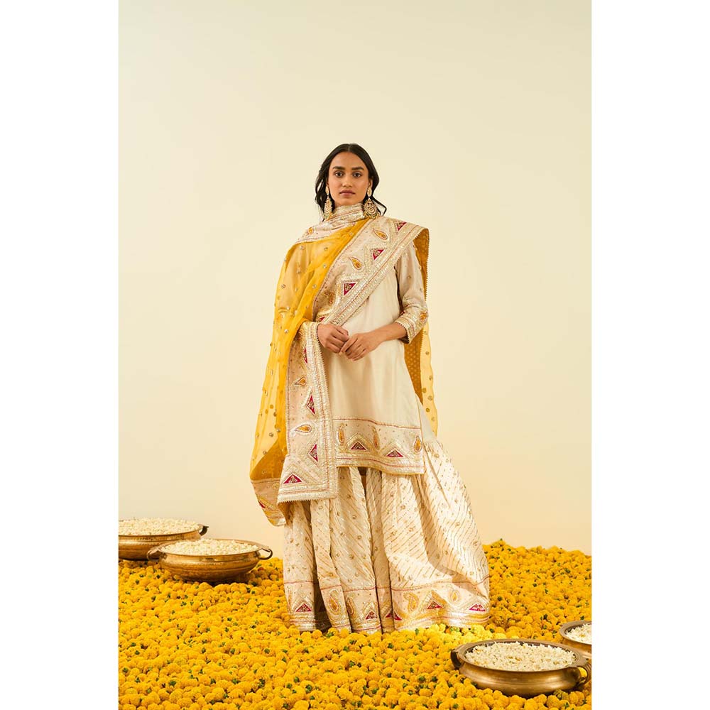 Sheetal Batra Ivory Kurta with Sharara and Dupatta (Set of 3)
