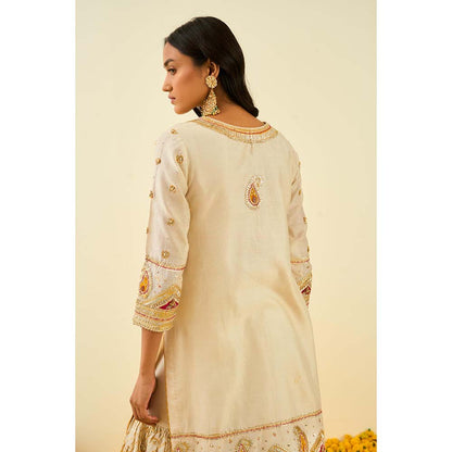 Sheetal Batra Ivory Kurta with Sharara and Dupatta (Set of 3)