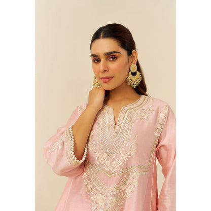 Sheetal Batra Pink Aiza Short Kurta with Salwar and Dupatta (Set of 3)