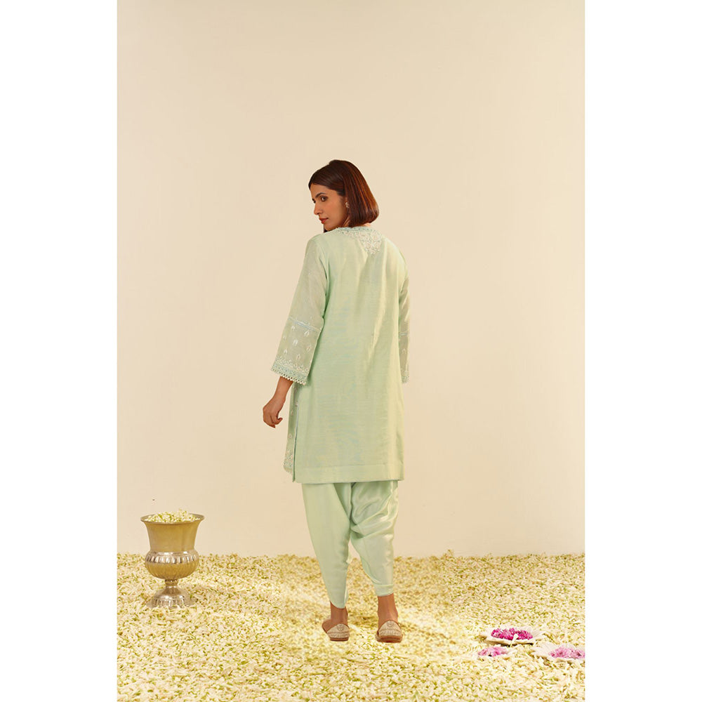 Sheetal Batra Green Zahra Short Kurta with Dhoti (Set of 2)