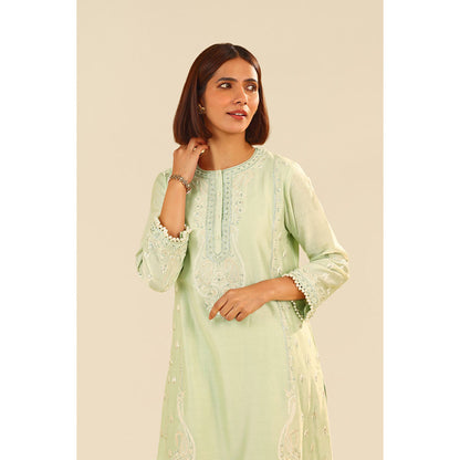 Sheetal Batra Green Zahra Short Kurta with Dhoti (Set of 2)