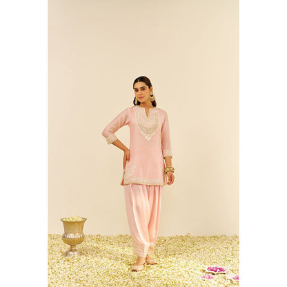 Sheetal Batra Pink Sara Short Kurta with Salwar and Dupatta (Set of 3)