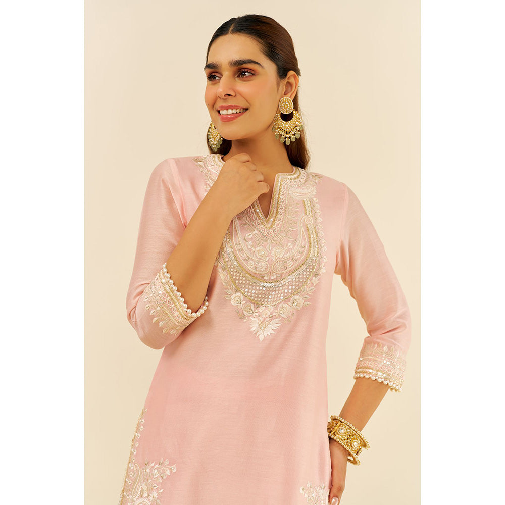 Sheetal Batra Pink Sara Short Kurta with Salwar and Dupatta (Set of 3)