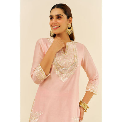 Sheetal Batra Pink Sara Short Kurta with Salwar and Dupatta (Set of 3)