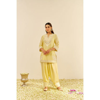 Sheetal Batra Yellow Sara Short Kurta with Salwar and Dupatta (Set of 3)