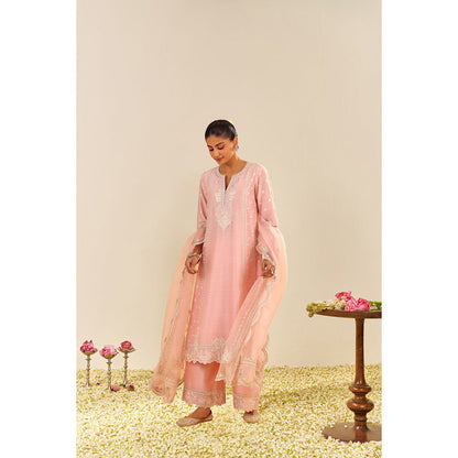 Sheetal Batra Pink Sumaiya A-Line Kurta with Palazzo and Dupatta (Set of 3)