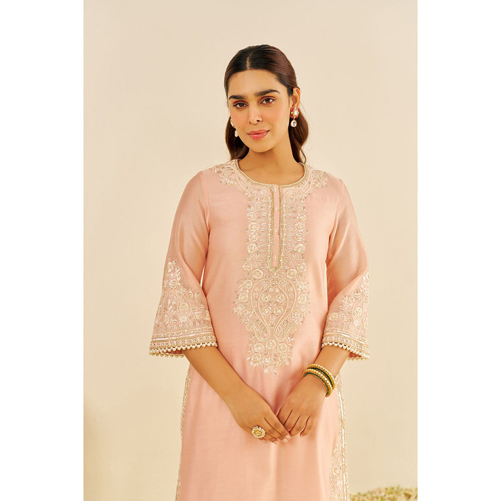 Sheetal Batra Pink Sereen A-Line Kurta with Palazzo and Dupatta (Set of 3)
