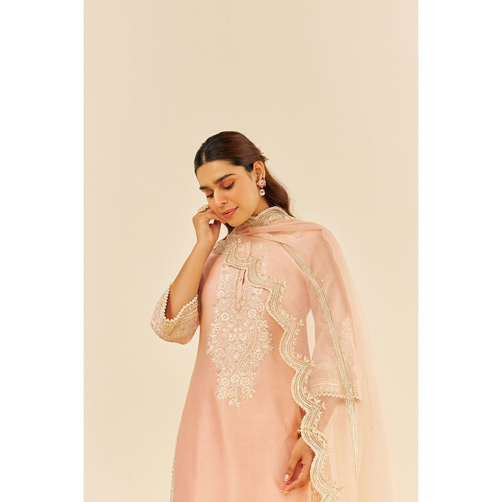 Sheetal Batra Pink Sereen A-Line Kurta with Palazzo and Dupatta (Set of 3)
