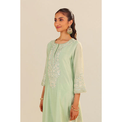 Sheetal Batra Green Sereen A-Line Kurta with Palazzo and Dupatta (Set of 3)