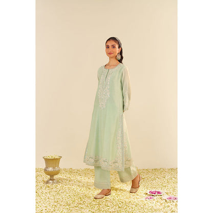 Sheetal Batra Green Sereen A-Line Kurta with Palazzo and Dupatta (Set of 3)