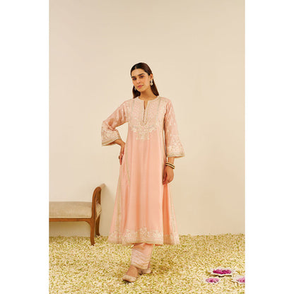 Sheetal Batra Pink Maaroofa Long Kurta with Salwar (Set of 2)