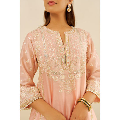 Sheetal Batra Pink Maaroofa Long Kurta with Salwar (Set of 2)