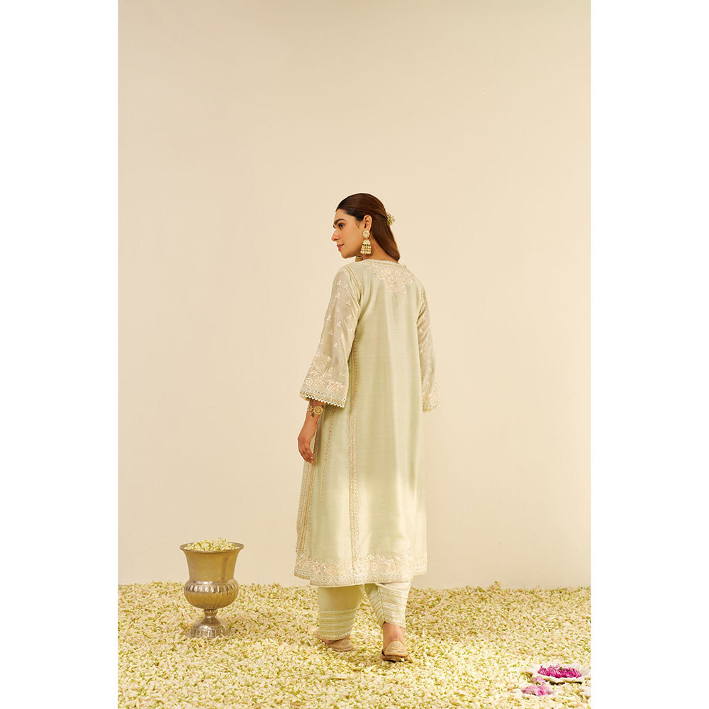 Sheetal Batra Green Maaroofa Long Kurta with Salwar (Set of 2)