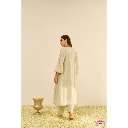 Sheetal Batra Green Maaroofa Long Kurta with Salwar (Set of 2)