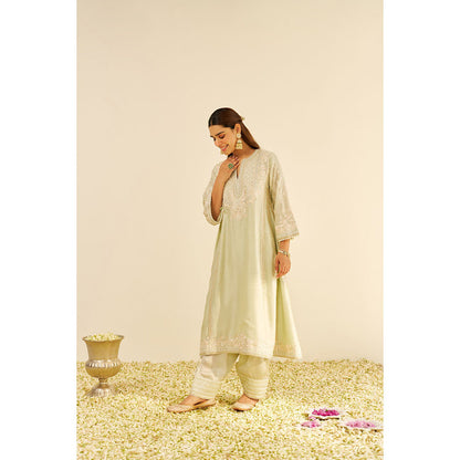 Sheetal Batra Green Maaroofa Long Kurta with Salwar (Set of 2)
