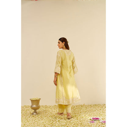 Sheetal Batra Yellow Maziya Long Kurta with Salwar and Dupatta (Set of 3)