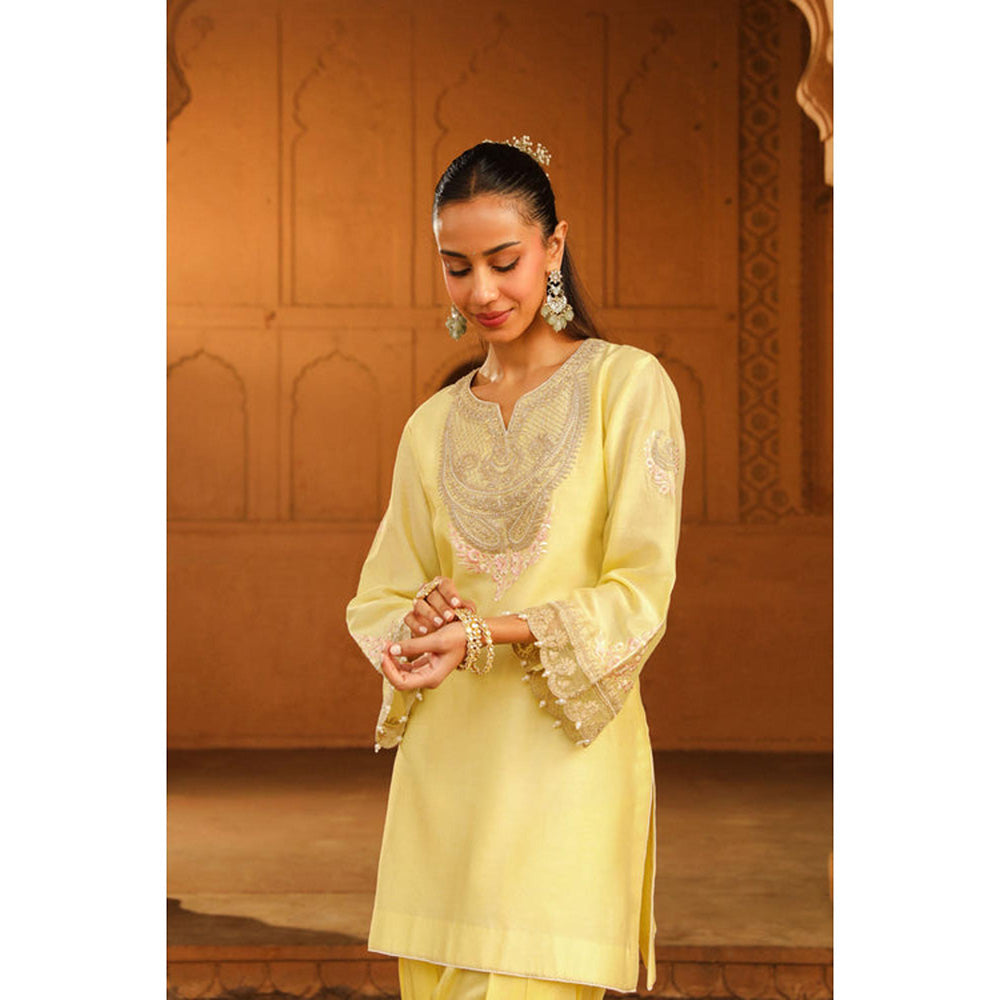 Sheetal Batra Ashira- Lemon Yellow Kurta With Salwar And Dupatta