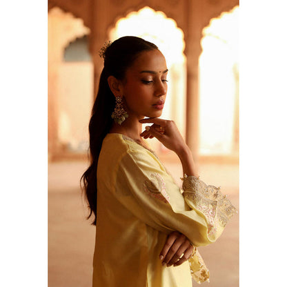 Sheetal Batra Ashira- Lemon Yellow Kurta With Salwar And Dupatta