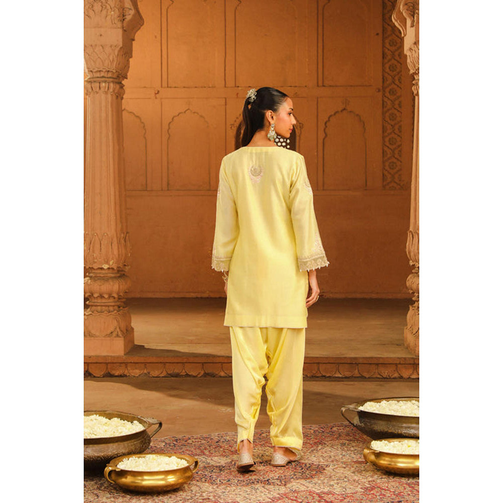 Sheetal Batra Ashira- Lemon Yellow Kurta With Salwar And Dupatta