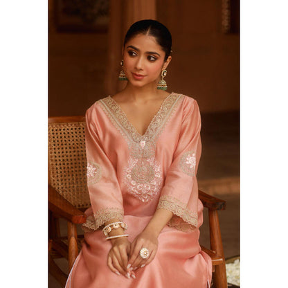 Sheetal Batra Sanvi - Off Rose Long Choga With Salwar