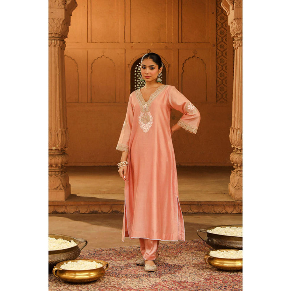 Sheetal Batra Sanvi - Off Rose Long Choga With Salwar And Dupatta
