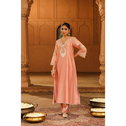 Sheetal Batra Sanvi - Off Rose Long Choga With Salwar And Dupatta