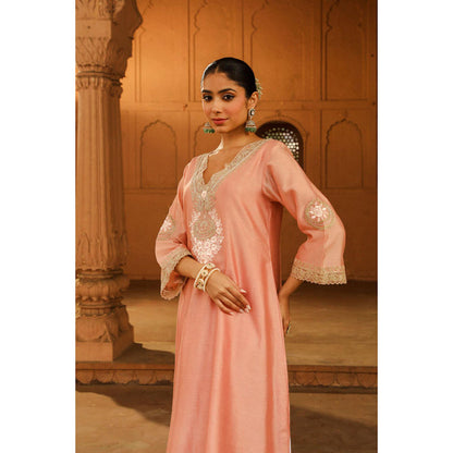 Sheetal Batra Sanvi - Off Rose Long Choga With Salwar And Dupatta