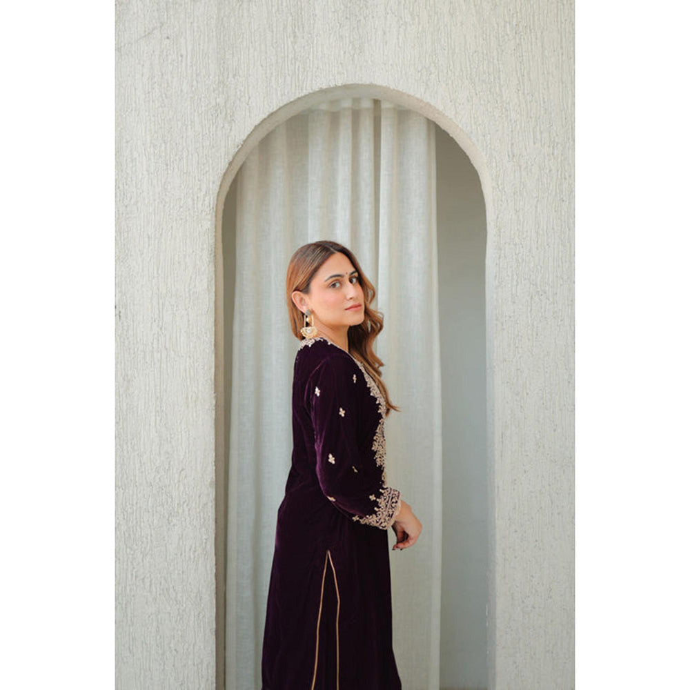 Sheetal Batra Naima - Silk Velvet Short Kurta With Salwar
