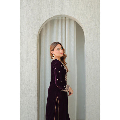 Sheetal Batra Naima - Silk Velvet Short Kurta With Salwar