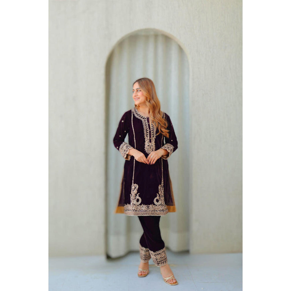 Sheetal Batra Ayat - Silk Velvet Short Kurta With Salwar