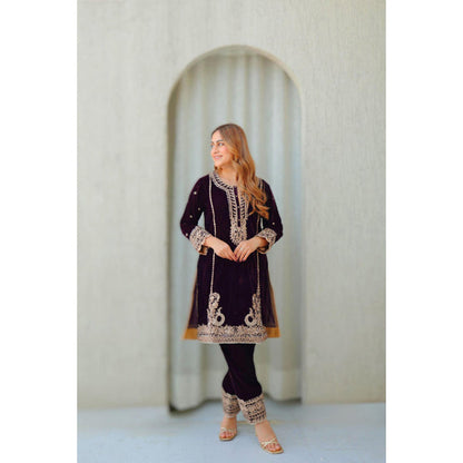Sheetal Batra Ayat - Silk Velvet Short Kurta With Salwar