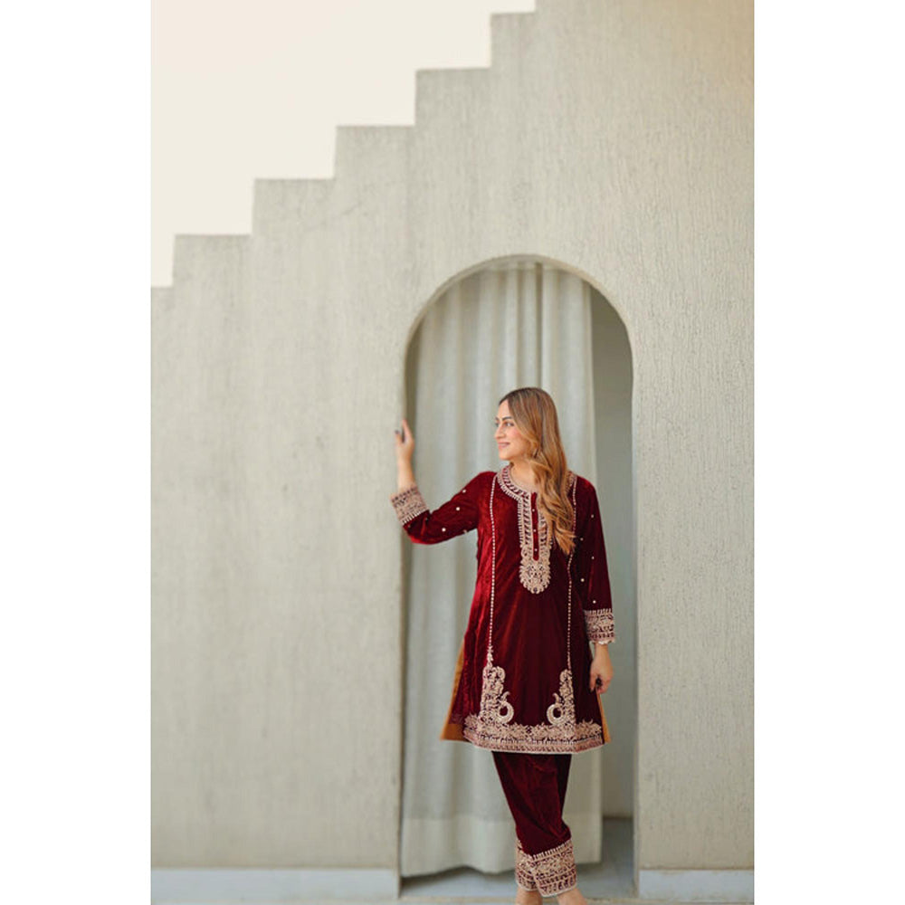 Sheetal Batra Ayat - Silk Velvet Short Kurta With Salwar
